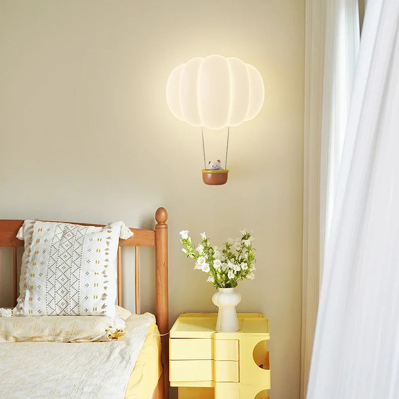 applique murale romantique forme ballon air chaud lampe décorative intérieure - vue 5 sur 8