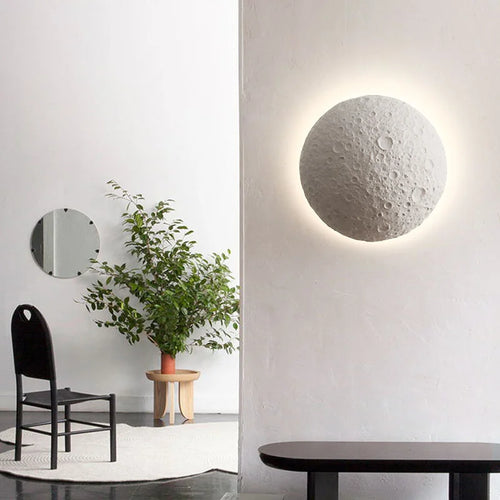 applique murale décorative lune design créatif éclairage led moderne - vue 5 sur 6