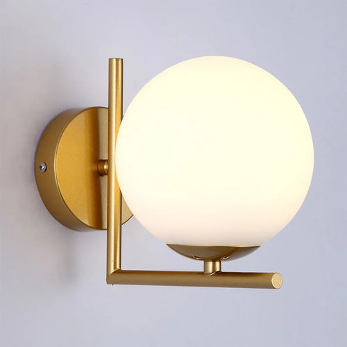 applique murale led moderne en fer avec abat-jour en verre - vue 3 sur 10