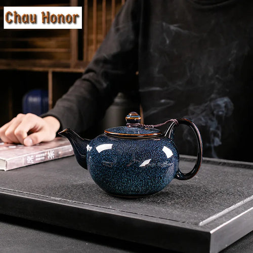 Théière temmoku rétro céramique grande capacité 800 ml