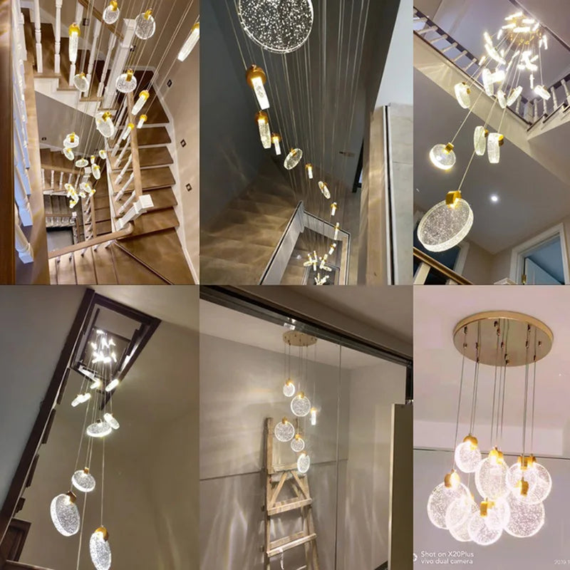 lustre suspendu en cristal led nordique pour intérieur