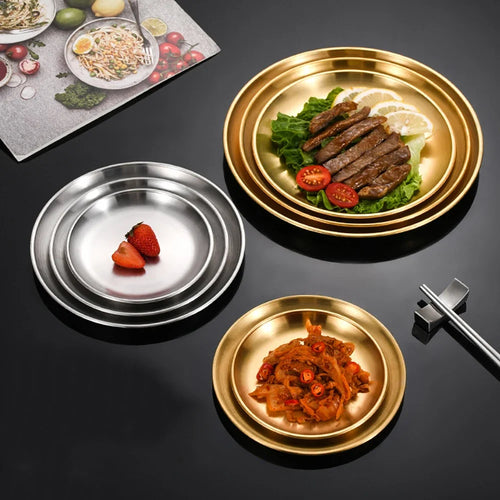 Ensemble 6 assiettes inox multifonction barbecue cuisine