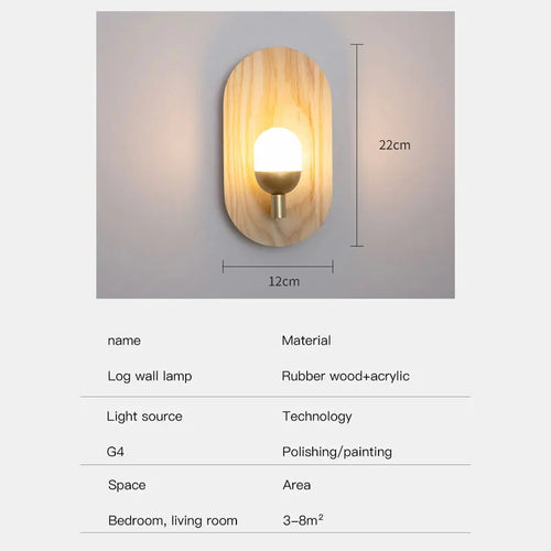 applique murale à led en bois pour décoration intérieure moderne - vue 6 sur 11