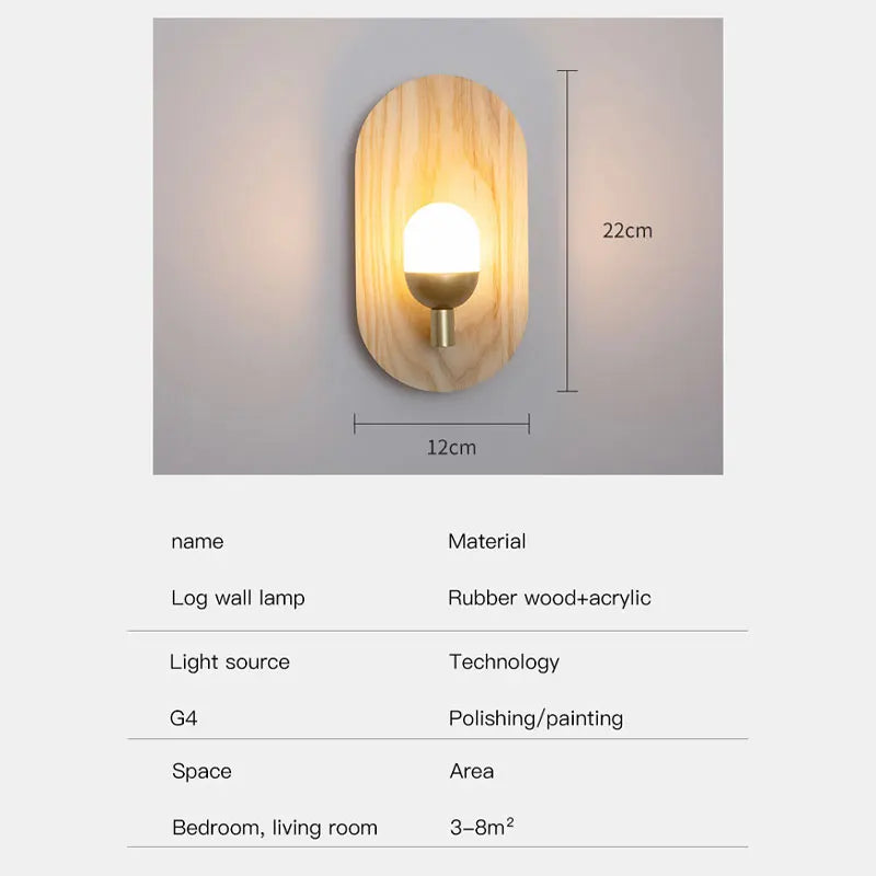 applique murale à led en bois pour décoration intérieure moderne - vue 5 sur 11