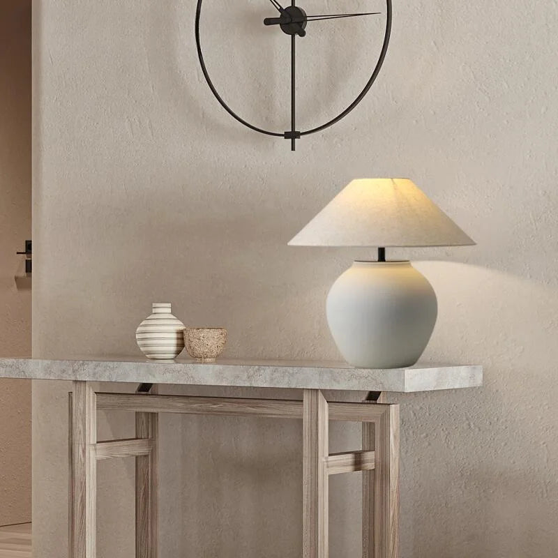 lampe à poser en céramique style wabi-sabi pour décoration intérieure - vue 3 sur 10