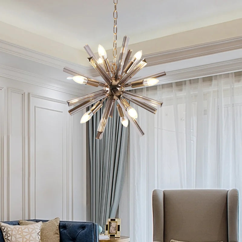 suspension moderne en cristal style sputnik pour décoration intérieure - vue 3 sur 7