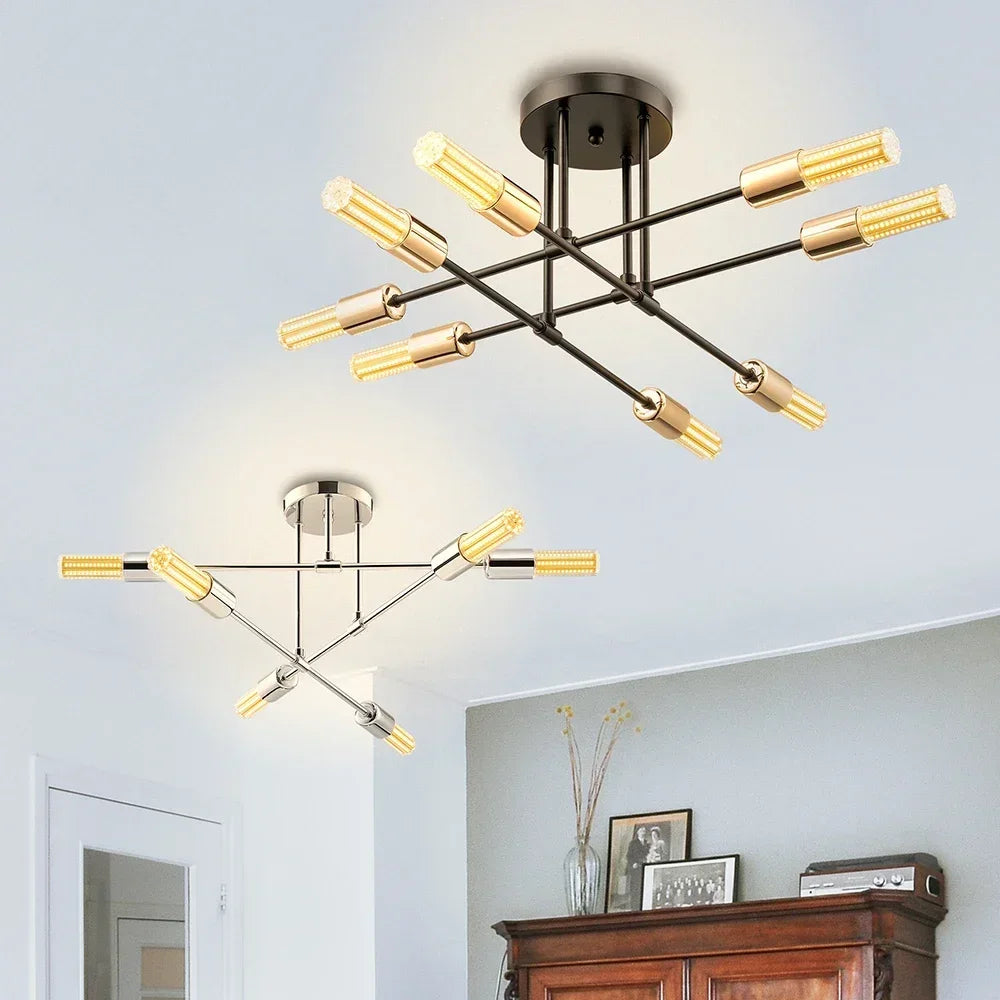 lustre moderne spoutnik semi encastré galvanoplastie style nordique - vue 5 sur 13