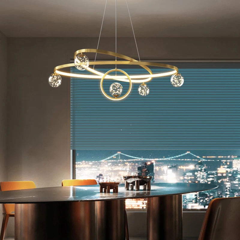 lustre moderne nordique design éclairage intérieur élégant - vue 6 sur 14