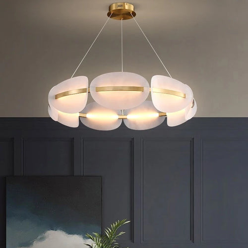 lustre nordique led en acrylique avec design de pétale - vue 2 sur 9