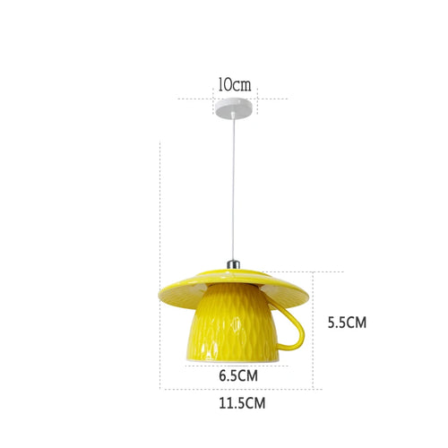 suspension en céramique design art thé éclairage led g4 - vue 17 sur 30