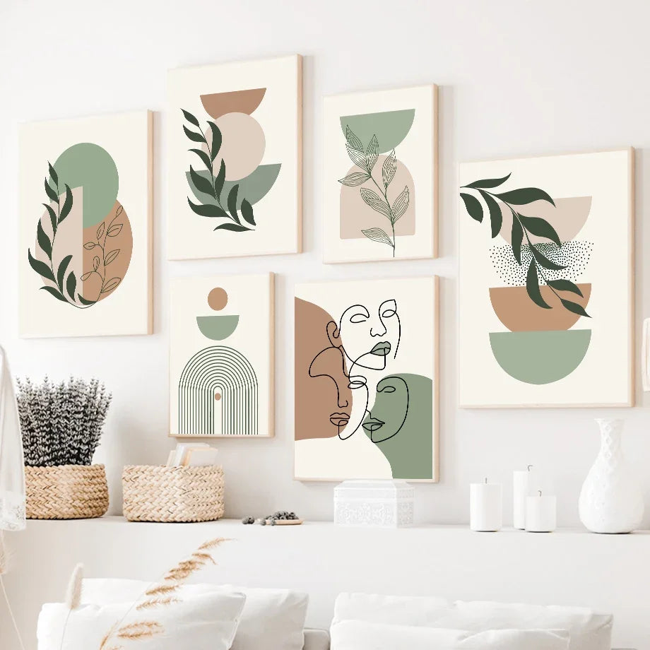 Tableau géométrique minimaliste art mural abstrait décoration moderne