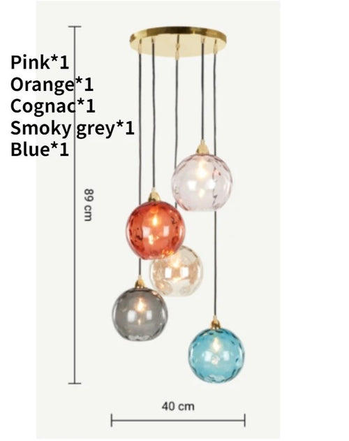 lustre verre coloré nordique moderne grain eau - vue 28 sur 29