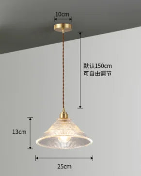 lustre rétro en cuivre avec verre pour décoration intérieure - vue 10 sur 9