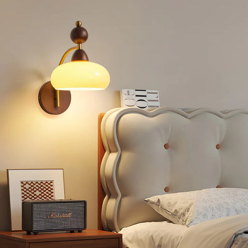 applique murale vintage en cuivre et bois pour intérieur - vue 5 sur 10