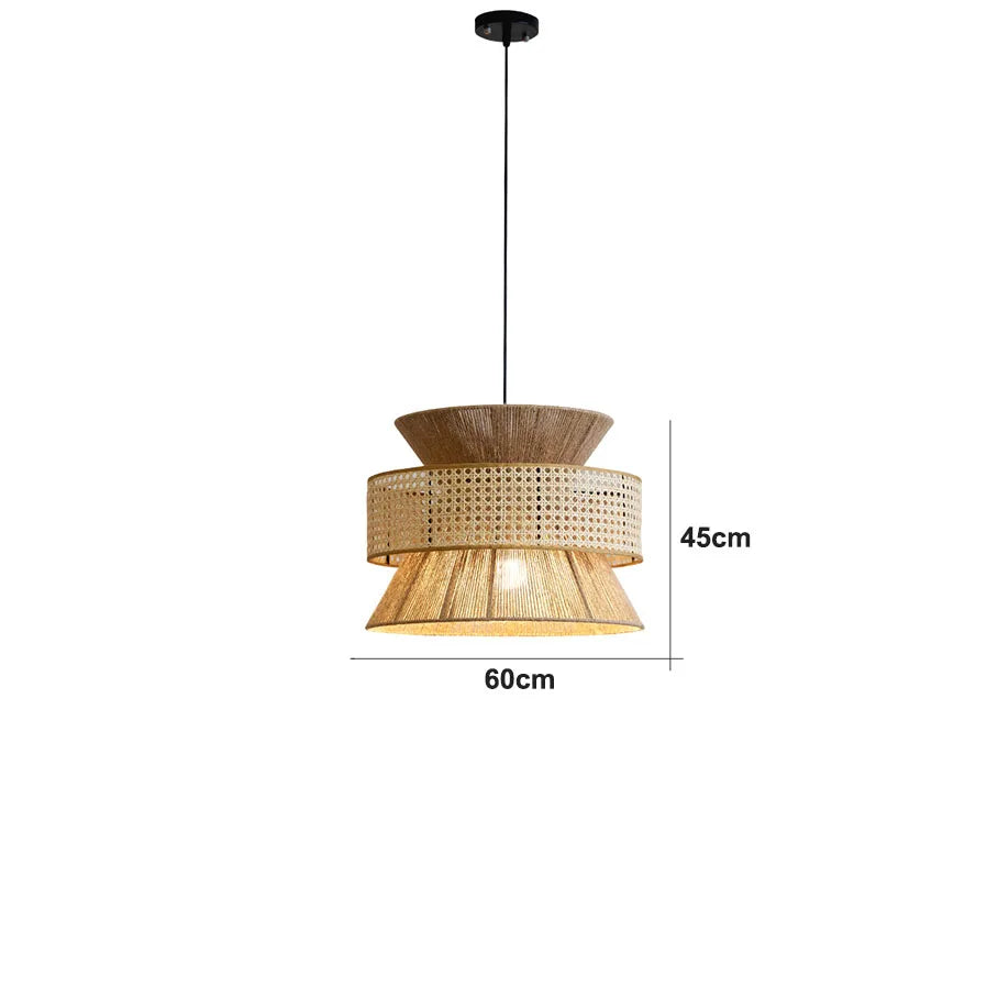 Suspension Sabi Wabi style chinois en rotin cannage - vue 15 sur 24