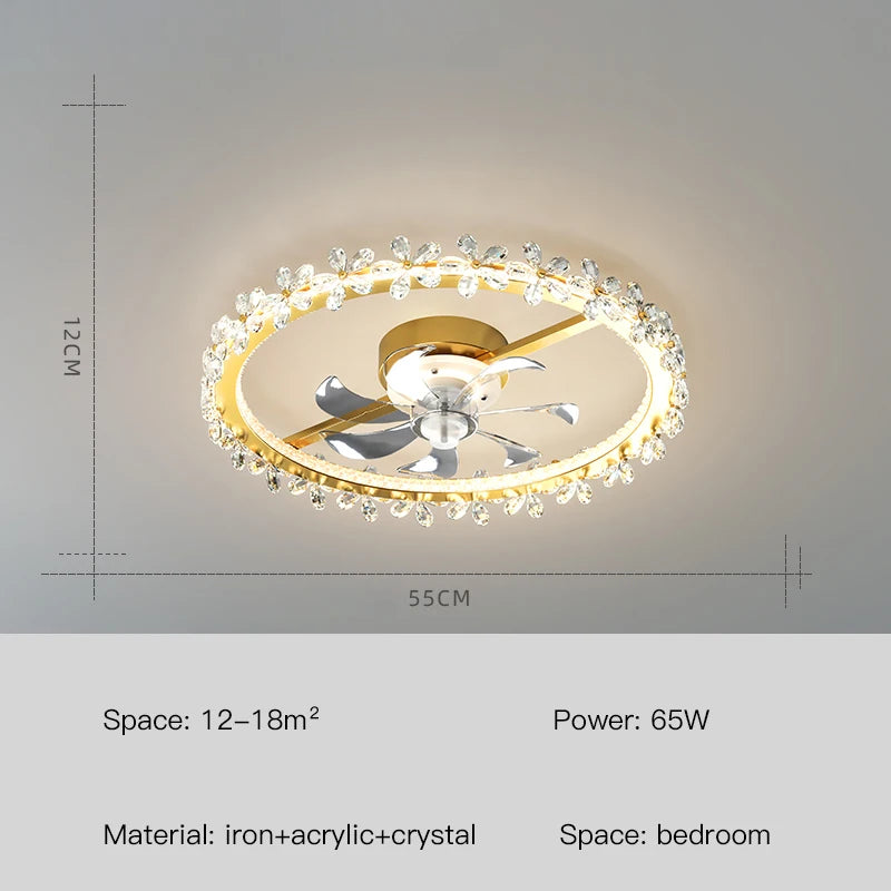 ventilateur de plafond moderne avec lumière et contrôle intelligent - vue 8 sur 10