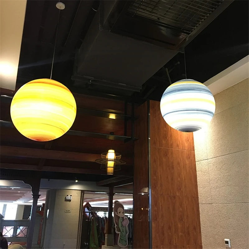 lustre led créatif système solaire planète atmosphère intérieure - vue 3 sur 6