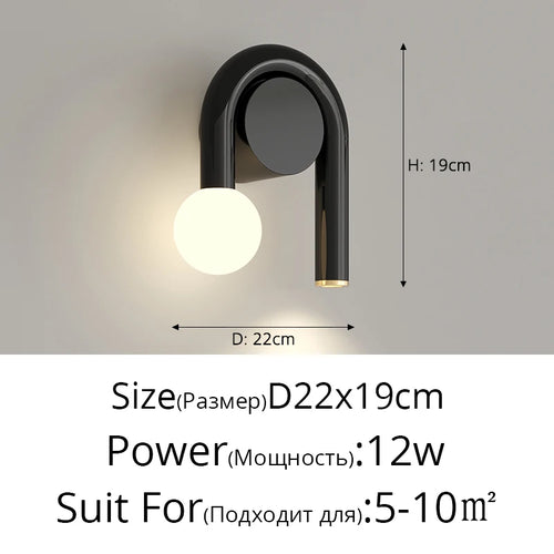 lampe de chevet murale en u anti-lumière bleue minimaliste - vue 18 sur 20
