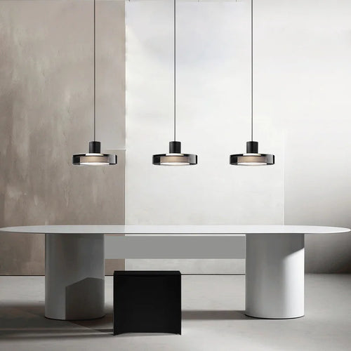suspension ronde moderne en verre pour intérieur avec fil réglable - vue 2 sur 7