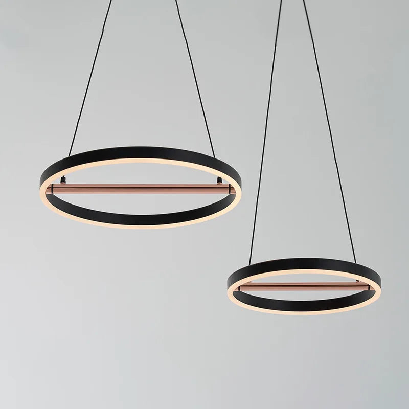suspension rétro en fer avec bande led pour éclairage intérieur - vue 4 sur 7