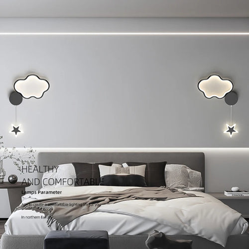 applique murale créative étoiles lune et nuages pour enfants - vue 4 sur 16