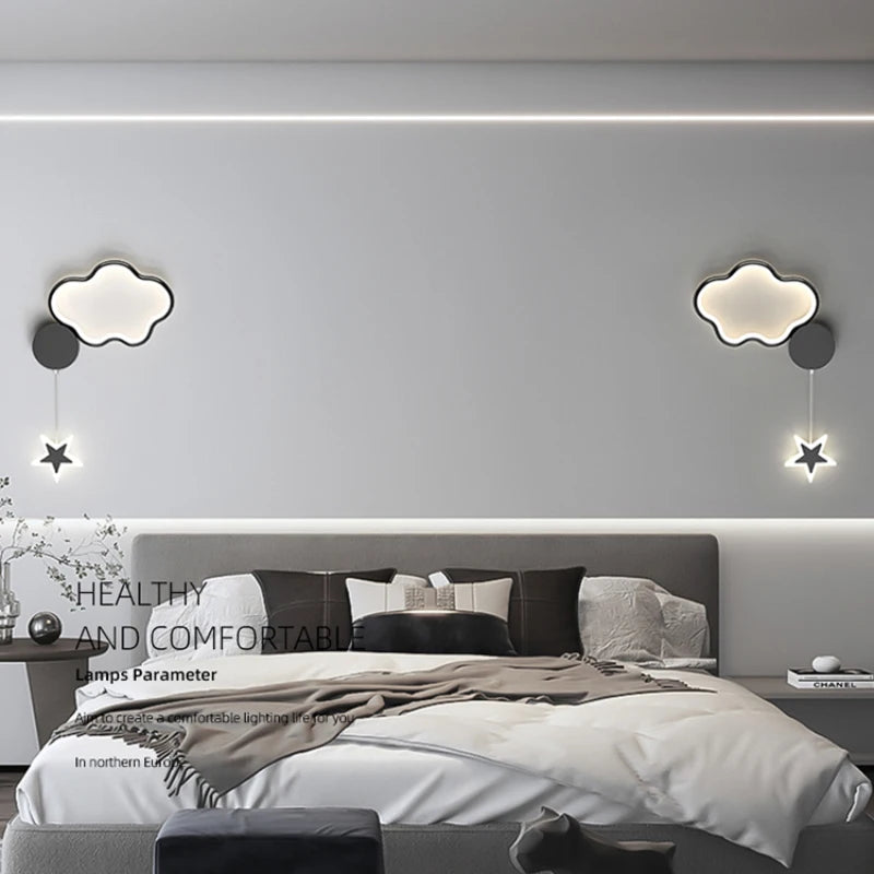 applique murale créative étoiles lune et nuages pour enfants - vue 4 sur 16