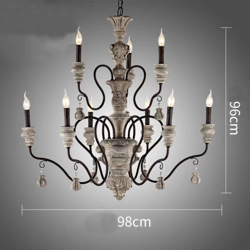 lustre vintage en fer forgé style industriel pour décoration moderne