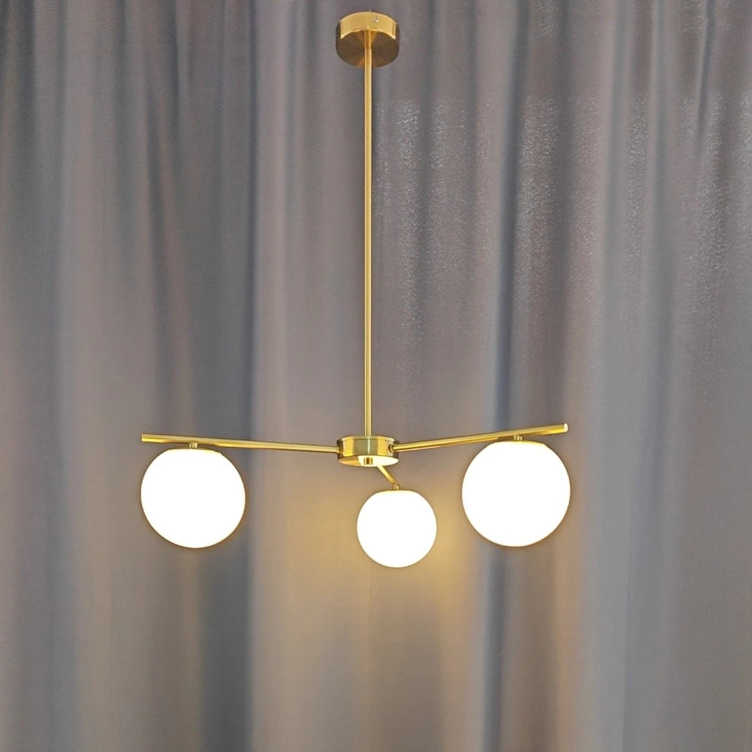 lustre nordique moderne en verre laiteux pour décoration maison