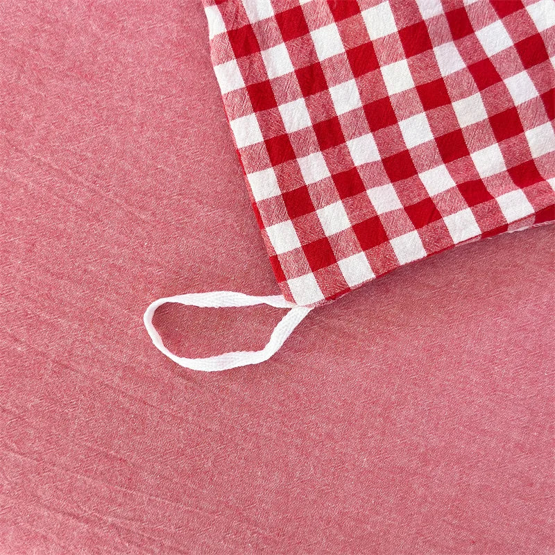 housse de couette en coton lavée à carreaux douce et confortable