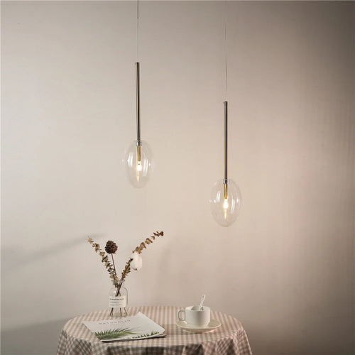 suspension en verre transparent en forme de goutte d'eau décorative - vue 3 sur 8