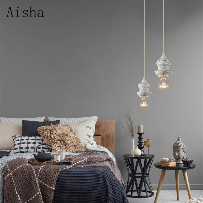 suspension rétro style rural imitation bois pour intérieur - vue 7 sur 8