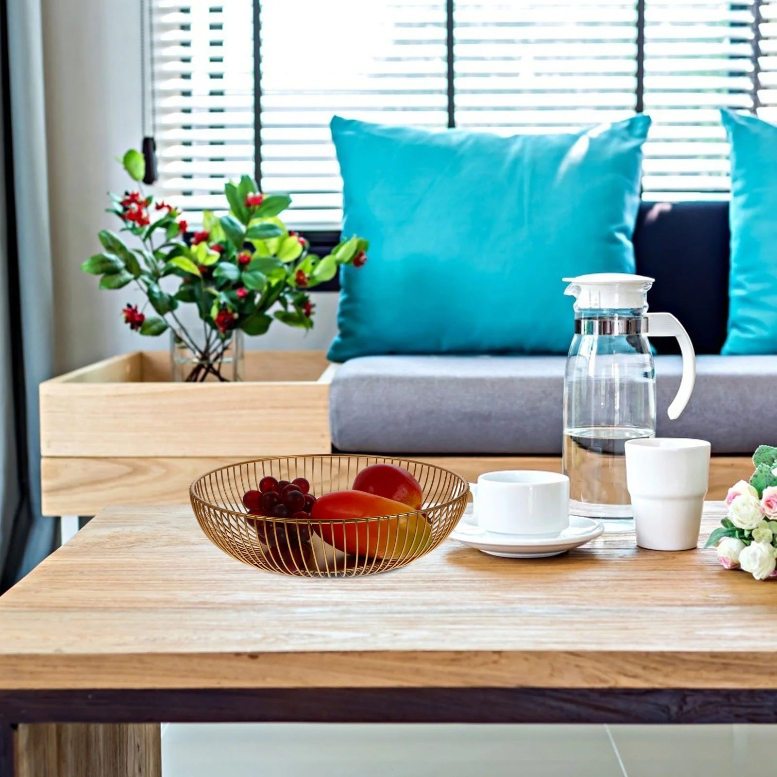 panier de rangement en fer forgé pour décor rustique - vue 8 sur 8