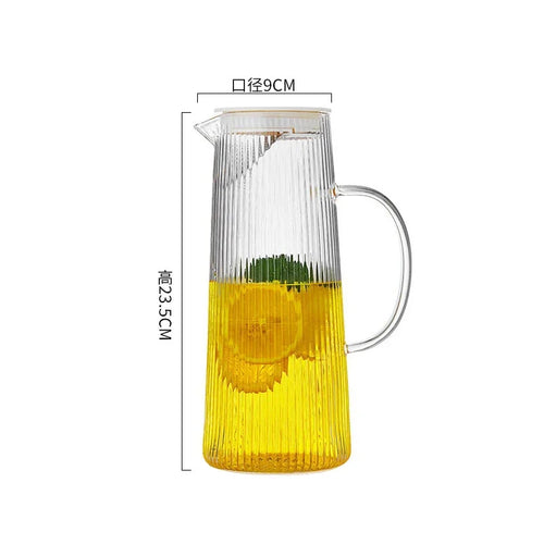 Bouilloire verre transparent résistante chaleur boissons froides poignée