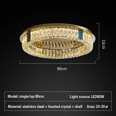 plafonnier en cristal de luxe à led pour décoration intérieure - vue 11 sur 15