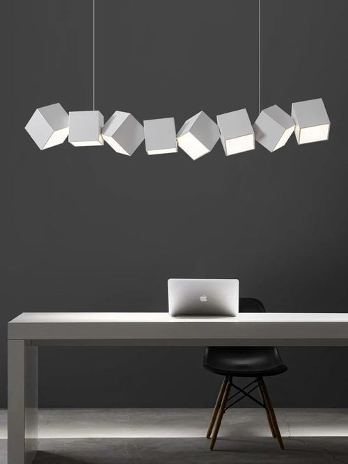 lustre moderne simple nordique luxe longue barre suspension lampe