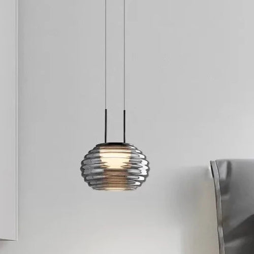 Lampe led suspendue gris fumé moderne intérieur 1/3 têtes
