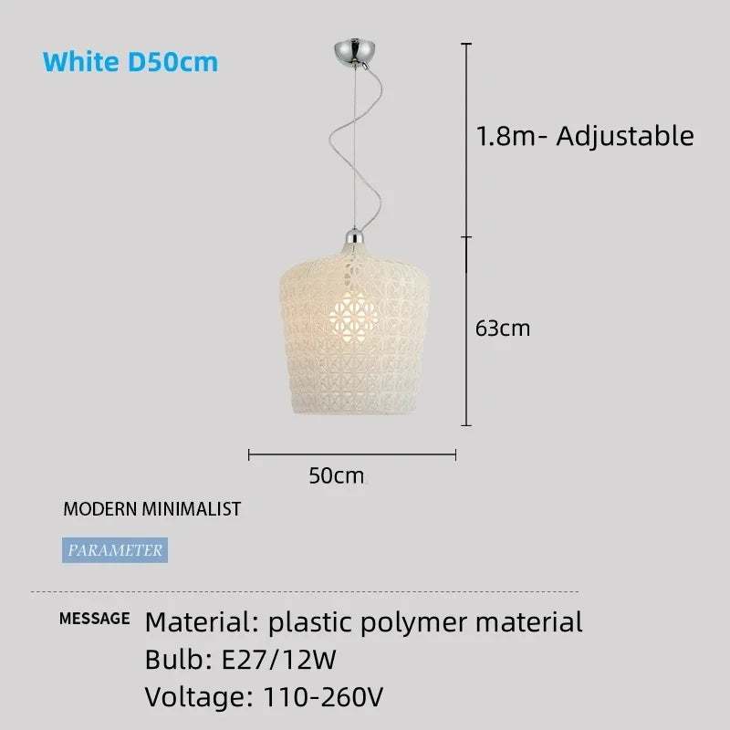 lustre italien moderne creux décoratif avec lumières led acryliques - vue 12 sur 16