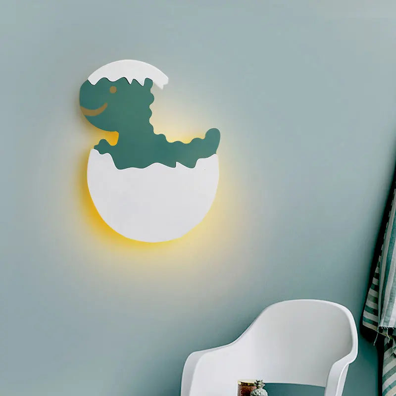 Nouveauté mignon enfants applique LED dinosaure forme d'oeuf dessin animé chambre chevet applique murale pour fille garçon bébé chambre de bébé
