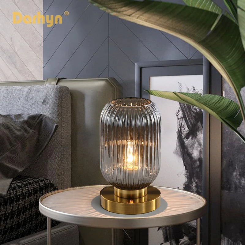 Lampe de Table en verre rétro - vue 3 sur 14