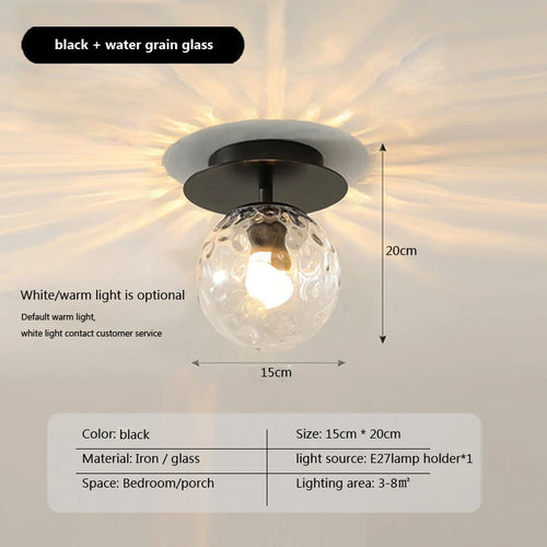 Plafonnier LED boule en verre moderne - vue 10 sur 14