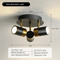 Plafonnier LED nordique de luxe en or noir