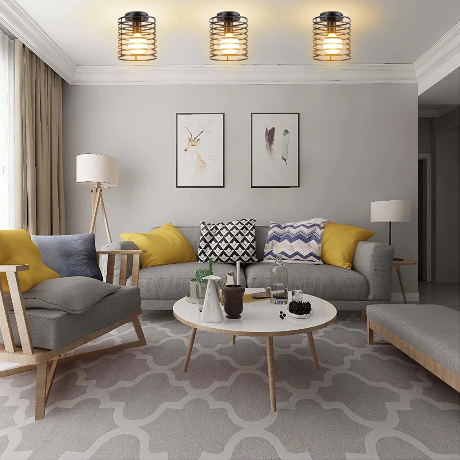plafonnier moderne à leds style industriel vintage rétro loft - vue 3 sur 10