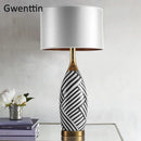 lampe à poser moderne en céramique motif zèbre pour décoration intérieure