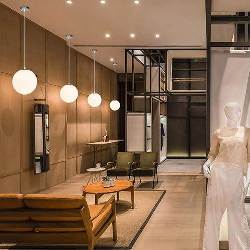 boule de verre suspension moderne pour restaurant hôtel - vue 5 sur 7
