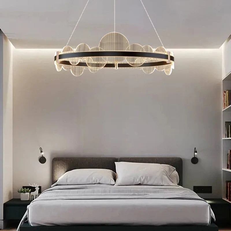 lustre acrylique avec télécommande et intensité réglable pour divers espaces - vue 4 sur 11