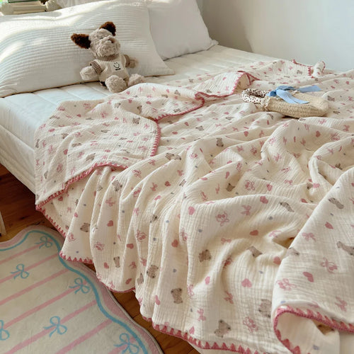 Plaid coton crepe leger motifs carreaux enfant ete - vue 3 sur 6