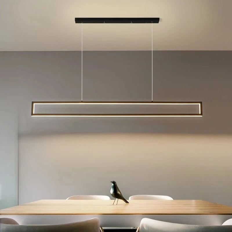 Modern LED black dimming living room light used for hanging decoration of restaurant, coffee shop, bar lighting fixtures - vue 3 sur 8