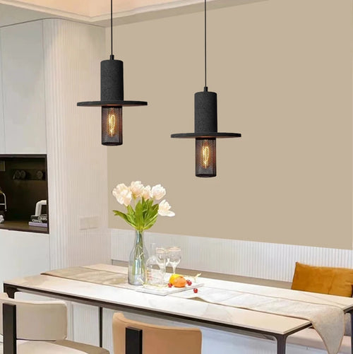 lampe suspendue vintage en ciment pour - vue 2 sur 7