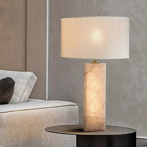 lustre tendance naturel en marbre design lumineux moderne - vue 2 sur 7