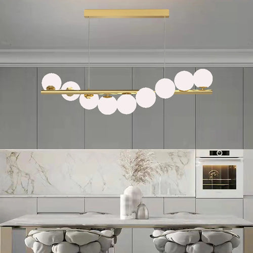 lustre créatif en verre pour bar et restaurant avec fil réglable - vue 4 sur 9